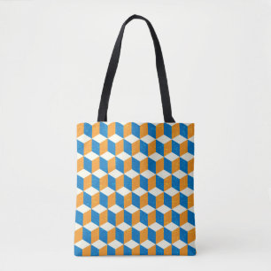 Bolso De Tela Cubos isométricos retro, ilusión geométrica