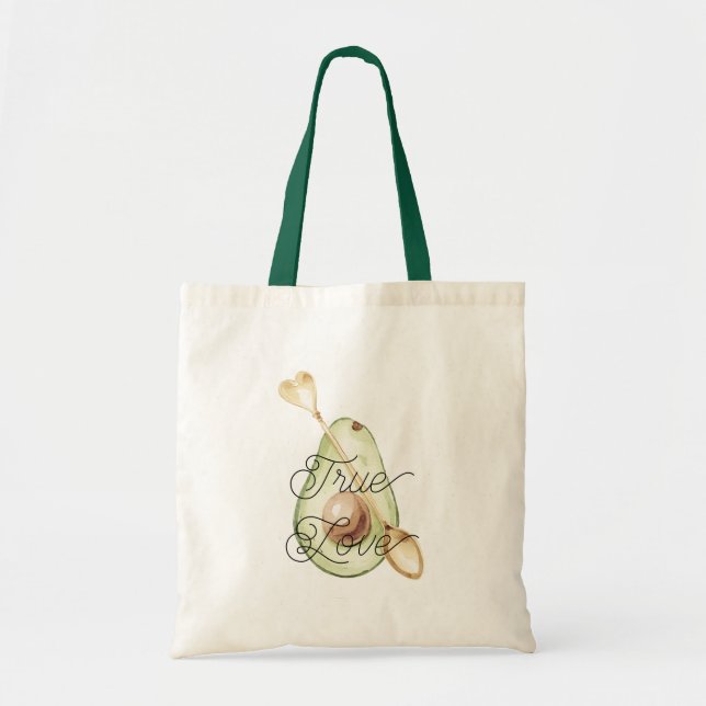 Bolso De Tela Cuchara De Corazón De Aguacate Amor Verdadero (Frente)