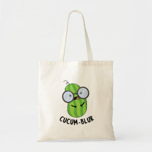 Bolso De Tela Cucum-blur Funny Veggie Cucumber Pun