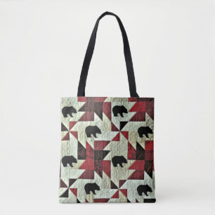 Bolso De Tela Cuello de oso negro