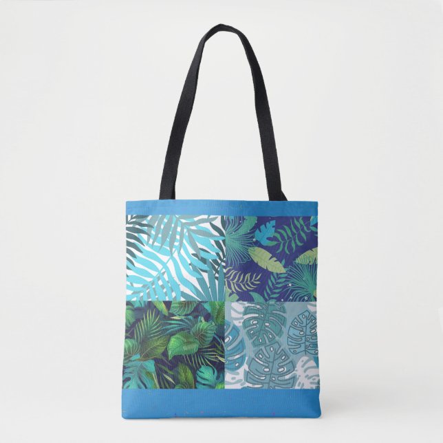 Bolso De Tela Cuello loco Tropical Blue Hawaii (Anverso)