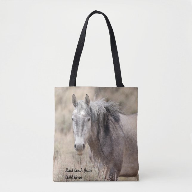 Bolso De Tela Cuenca de lavado de arena Caballos salvajes (Anverso)