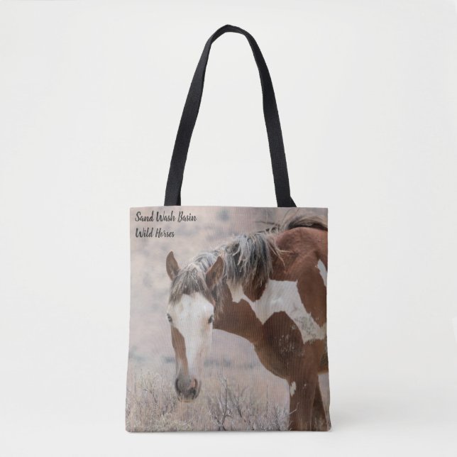 Bolso De Tela Cuenca de lavado de arena Caballos salvajes (Anverso)