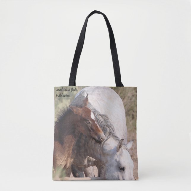 Bolso De Tela Cuenca de lavado de arena Caballos salvajes (Anverso)