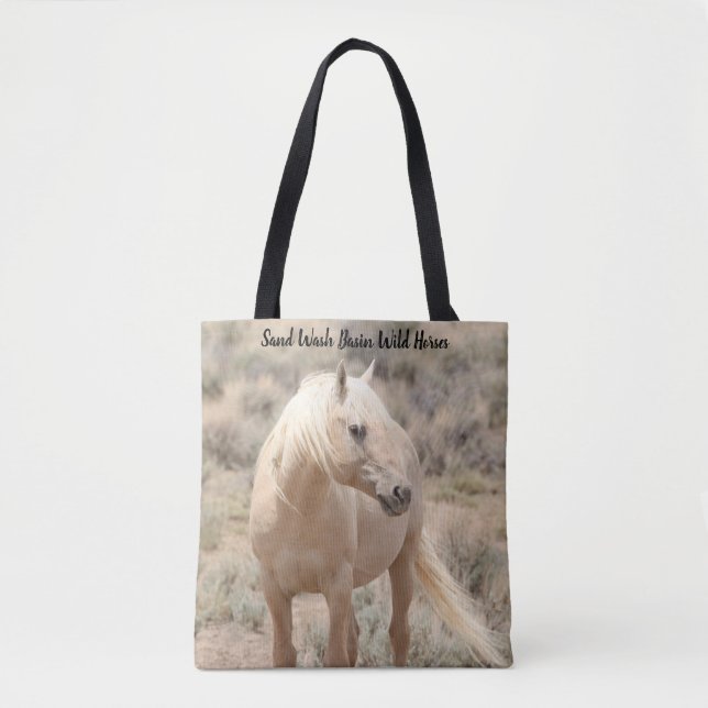 Bolso De Tela Cuenca de lavado de arena Caballos salvajes (Anverso)