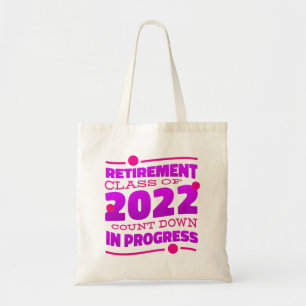 Bolso De Tela cuenta regresiva de retiro rosa gracioso 2022