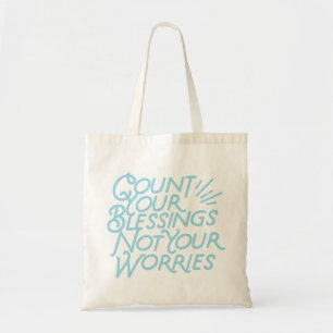 Bolso De Tela Cuenta tus bendiciones tipografía positiva de cita