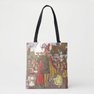 Bolso De Tela Cuento de Hadas Antiguo Flautista de Hamelín por H