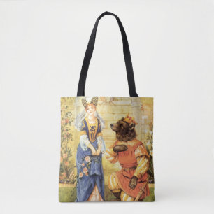 Bolso De Tela Cuento de Hadas Antiguo, La Bella y la Bestia