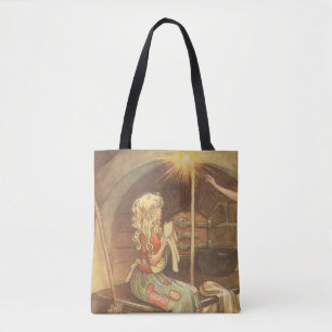 Bolso De Tela Cuento de Hadas Vintage, Cenicienta y Hada Madrina