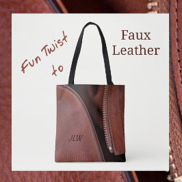 Bolso De Tela Cuero falso marrón y Personalizable satinado elega