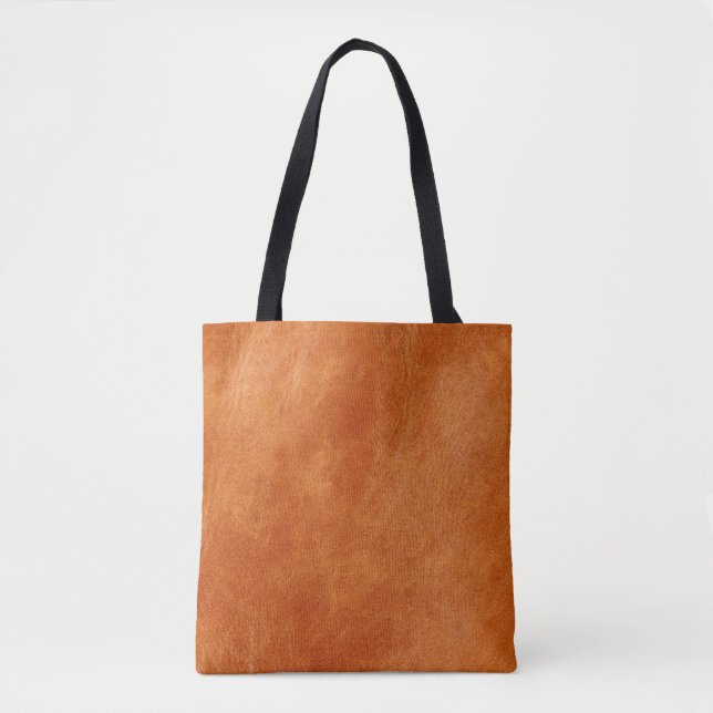 Bolso De Tela Cuero natural suave de jengibre rústico (Anverso)