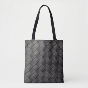 Bolso De Tela Cuero negro trenzado: textura vintage