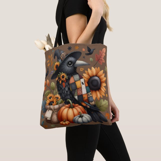 Bolso De Tela Cuerpo caprichoso con calabazas y girasoles (Detalle)