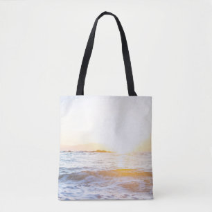 Bolso De Tela Cuerpo de agua bajo la puesta del sol
