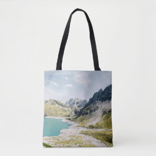 BOLSO DE TELA CUERPO DE AGUA RODEADA DE MONTAÑAS