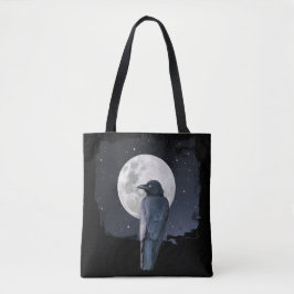 Bolso De Tela Cuervo del Bosque Luna Fría