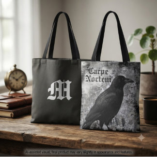 Bolso De Tela Cuervo Gótico Onyx Malhumorado