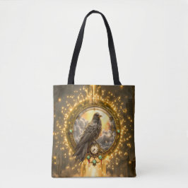 Bolso De Tela Cuervo Guardián del Tiempo – Relojería Gótica