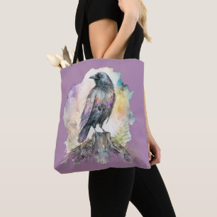 Bolso De Tela Cuervo Negro Pastel Hermoso Espeluznante Halloween