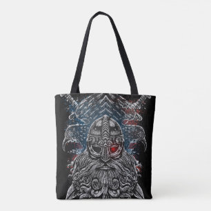 Bolso De Tela Cuervos y espadas de Odín Mitología vikinga bander