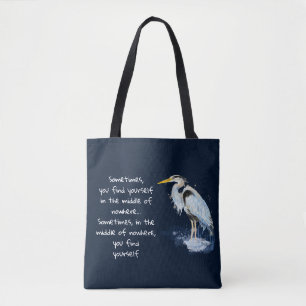 Bolso De Tela Cuestión Inspiradora de la Gran Garza Azul