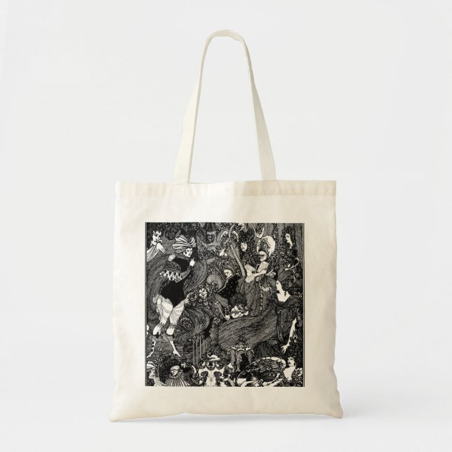 Bolso De Tela Cueva grotesca del bazo, por Aubrey Beardsley (Frente)