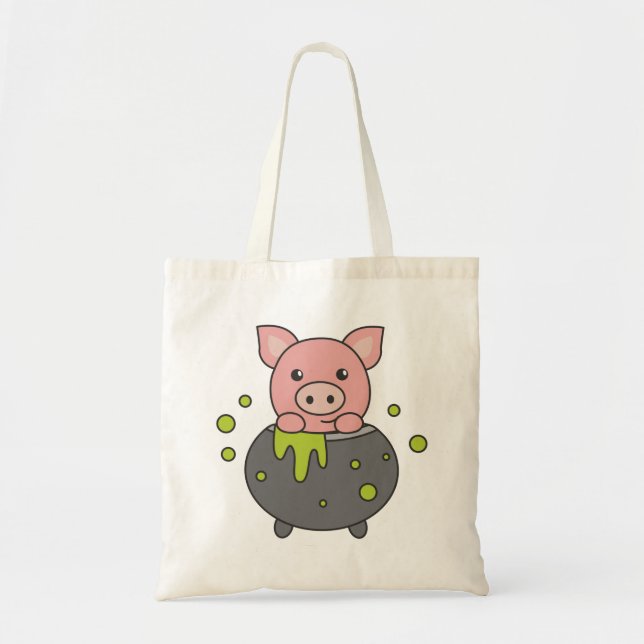 Bolso De Tela Cúg Happy Halloween Cauldron Bat Tote Bag (Frente)
