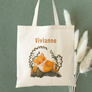 Bolso De Tela Cuidada acuarela Woodland Fox Kids