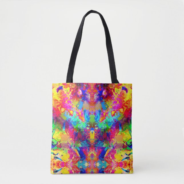 Bolso De Tela Cuidada colorida almohada abstracta de lanzamiento (Anverso)