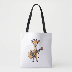 Bolso De Tela Cuidada jirafa tocando guitarra jirafas músico Mus