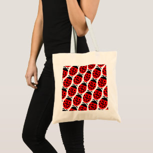 Bolso De Tela Cuidada Ladybug Red Black