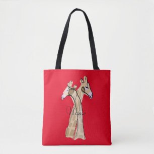 Bolso De Tela Cuidada pareja de jirafa Thunder_Cove
