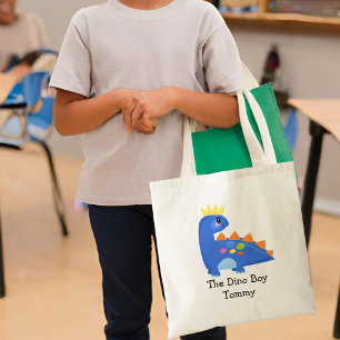Bolso De Tela Cuidado azul de los niños de Dino