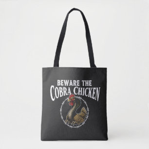 Bolso De Tela Cuidado con el pollo cobra divertido meme sarcásti
