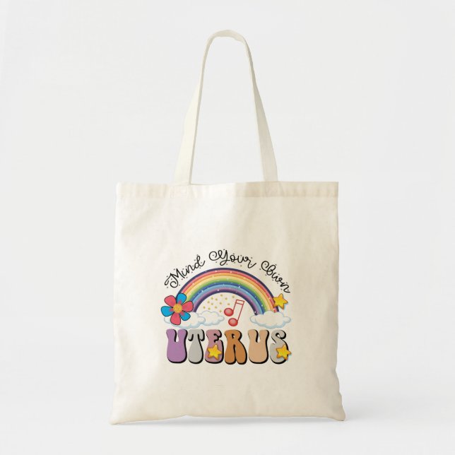 Bolso De Tela Cuidado con su propia Uterus Feminist Pro Choice R (Frente)