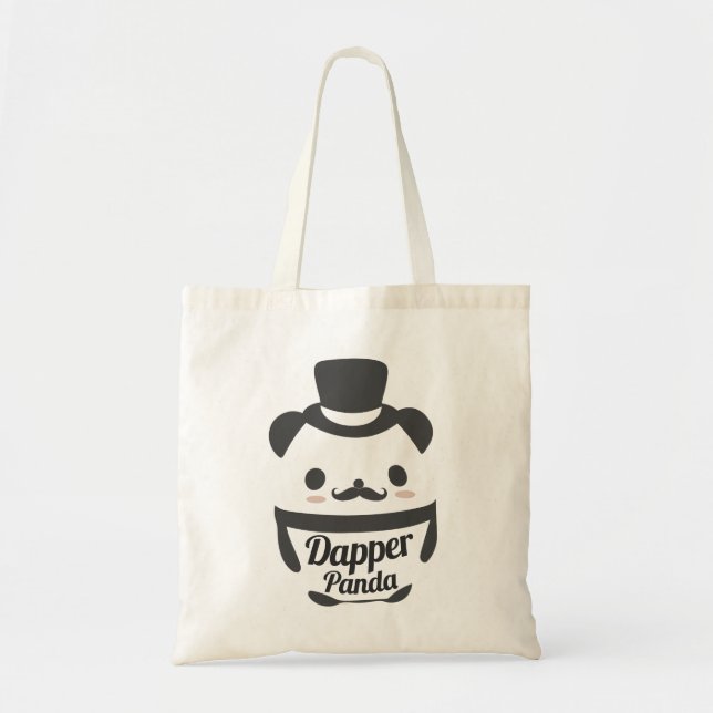 Bolso De Tela Cuidado Dapper Panda Con Sombrero Superior (Frente)