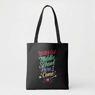 Bolso De Tela Cuidado Escuela Intermedia Aquí Vengo Escuela