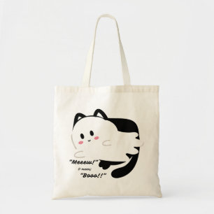 Bolso De Tela Cuidado fantasma negro gato boo de Halloween