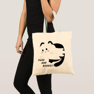 Bolso De Tela Cuidado fantasma negro gato boo de Halloween
