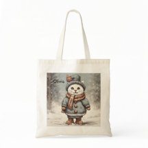 Cuidados Navidades Gato Snowman Watercolor Whimsic