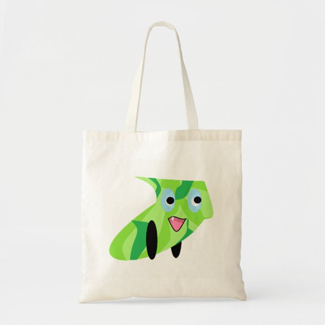 Bolso De Tela Cuidados niños Diseño Arte Cuidada Cachorro Verde (Frente)