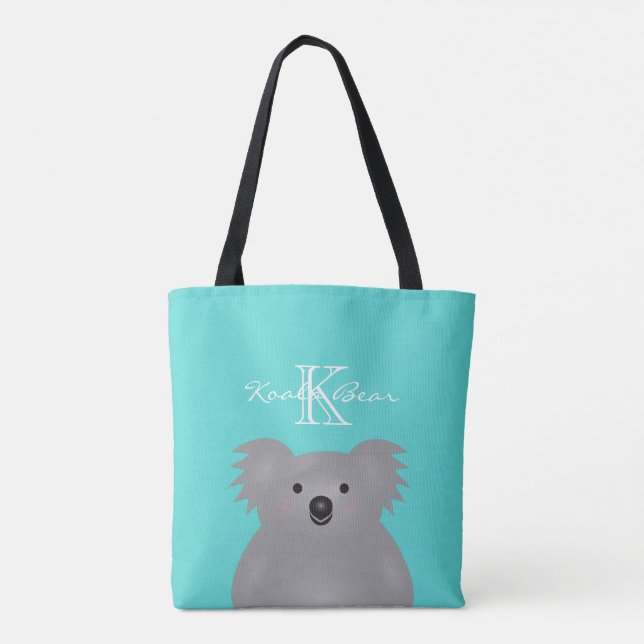 Bolso De Tela Cuidadosamente Australia Bebé Koala Bear Monograma (Reverso)
