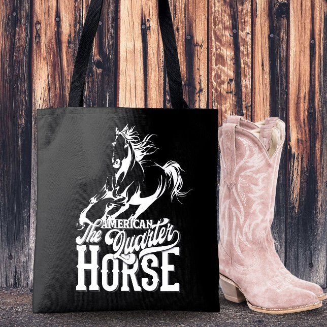 Bolso De Tela Cuitero americano Cowgirl hembra silvestre oeste o (American quarter horse Cowgirl wild west western Tote Bag)