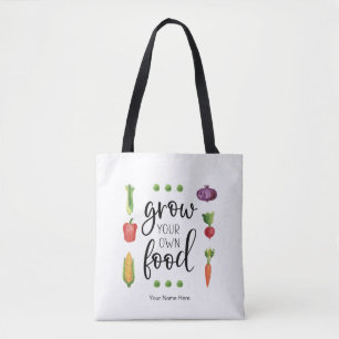 Bolso De Tela Cultiva tu propio huerto de color de agua de comid