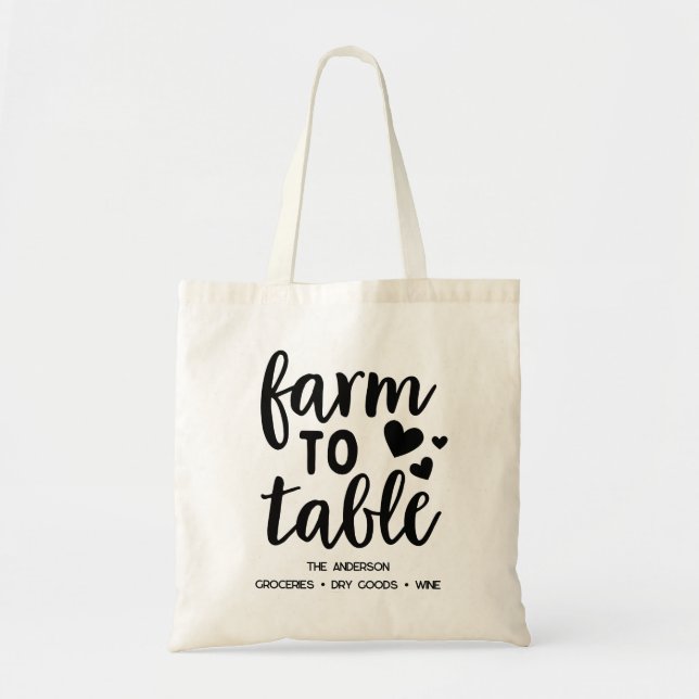 Bolso De Tela Cultivos de granja a mesa (Frente)