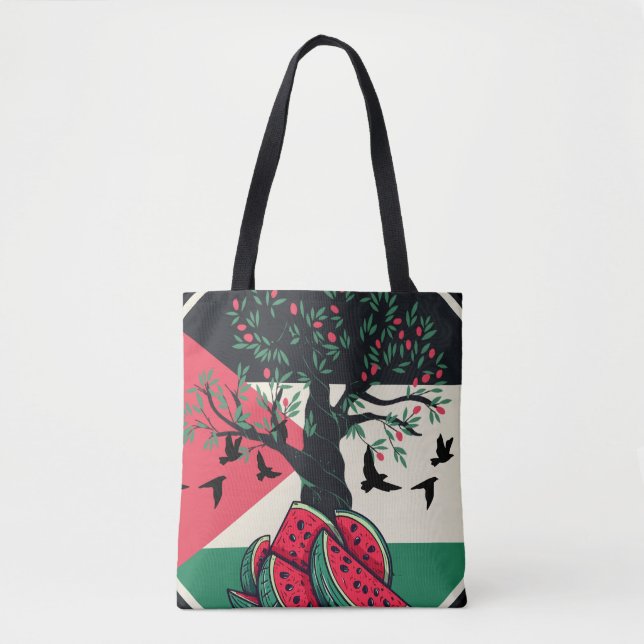 Bolso De Tela cultura palestina árbol de oliva de la sandía pale (Anverso)