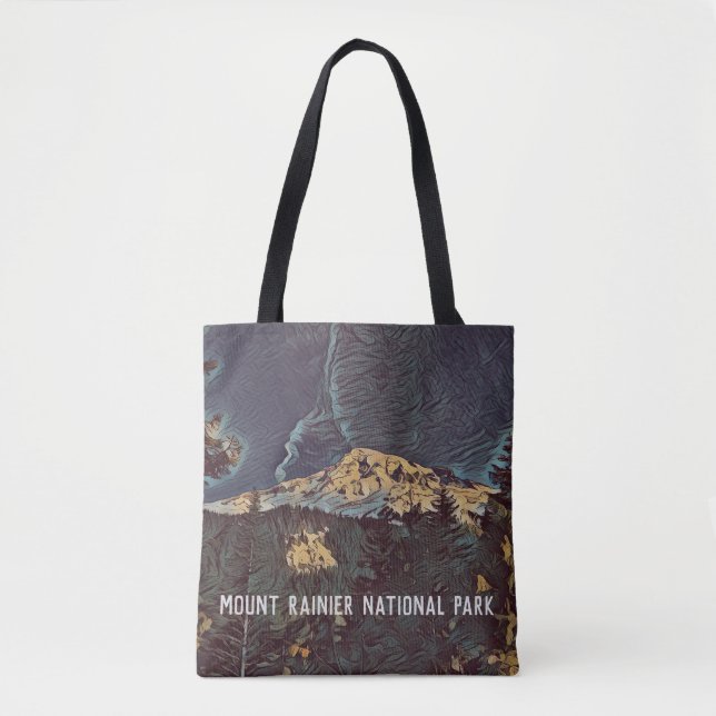 Bolso De Tela Cumbre de Rainier Personalizada (Anverso)