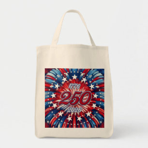 Bolso De Tela Cumpleaños 250 de América 1776-2026 Fuegos Artific