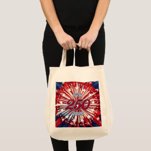 Bolso De Tela Cumpleaños 250 de América 1776-2026 Fuegos Artific